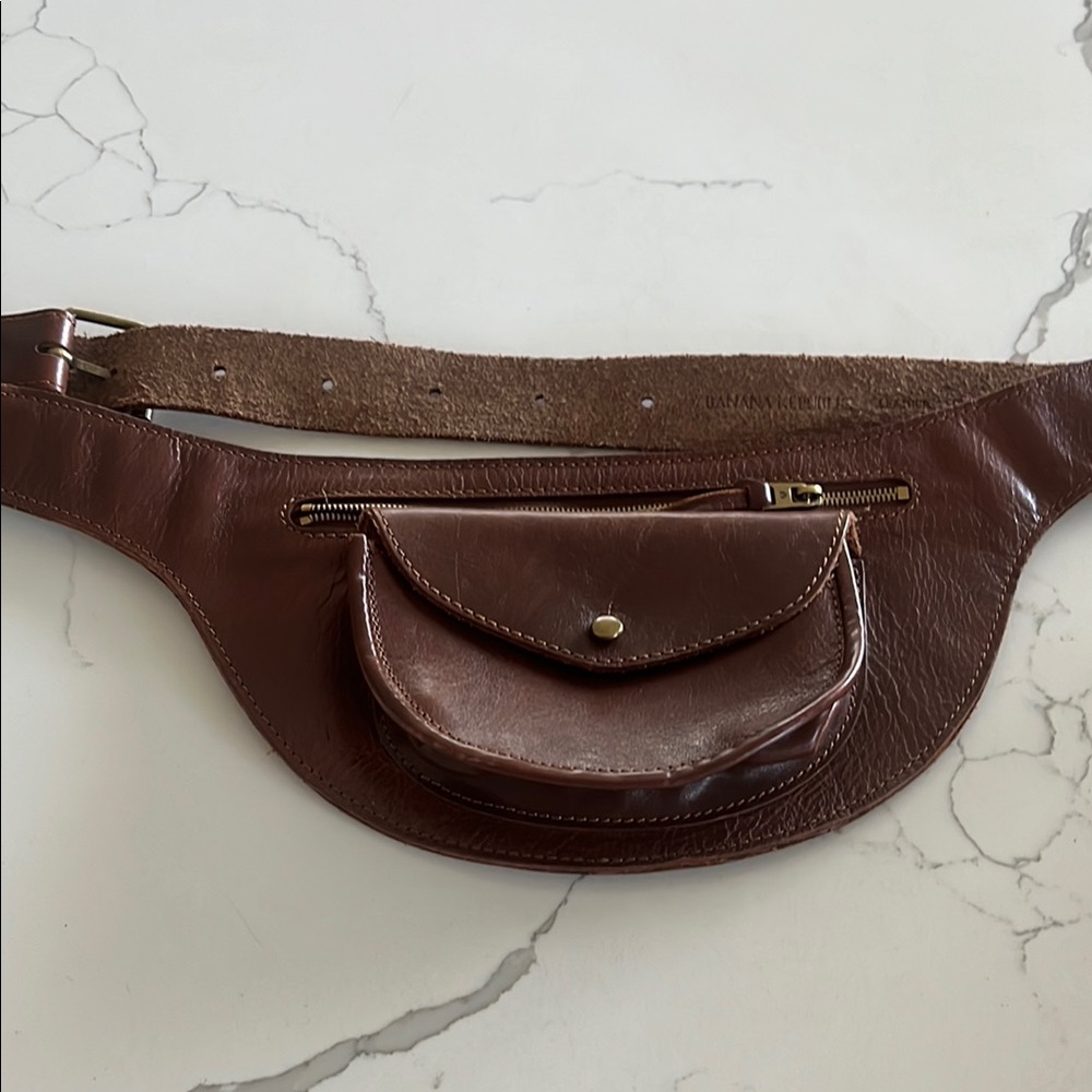 Brown Leather Belt Bag